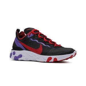 Nike - Womens REACT ELEMENT 55 'BLACK RED PURPLE'